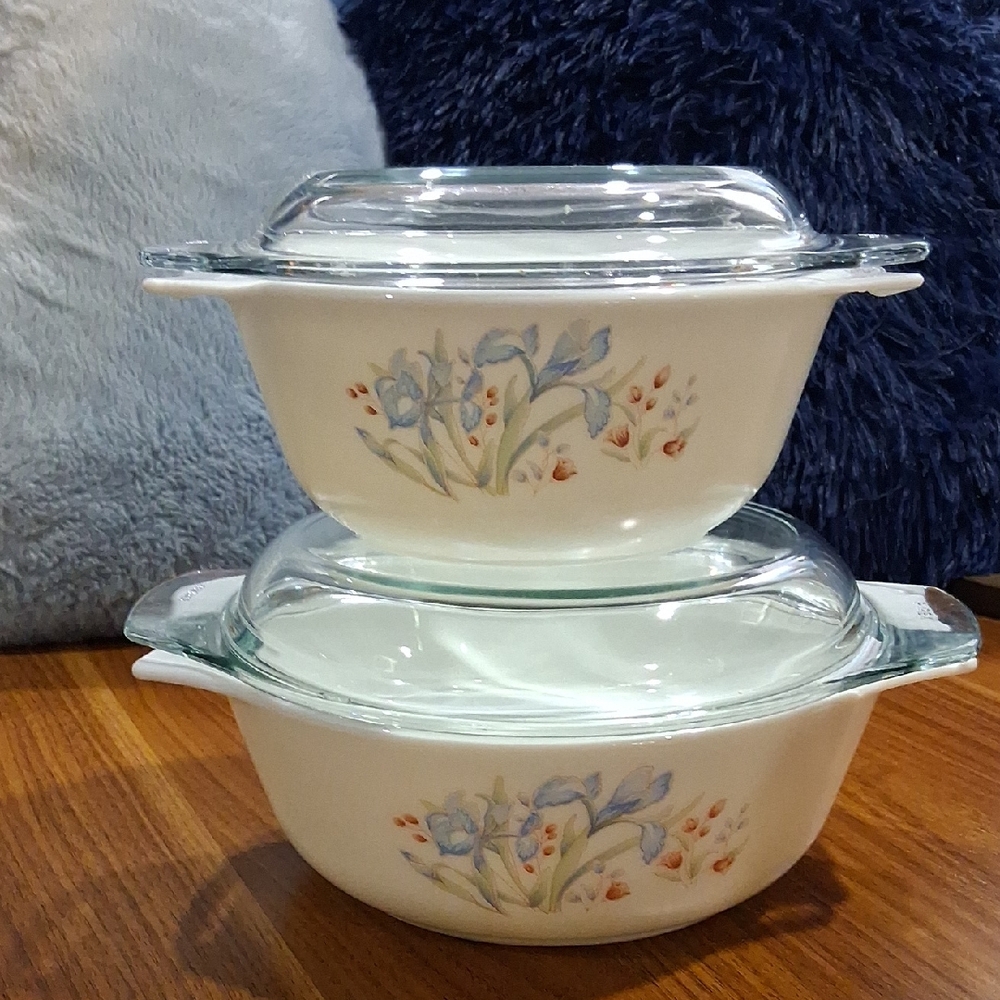 Floral  Pyrex Glass Casserole Dish Set